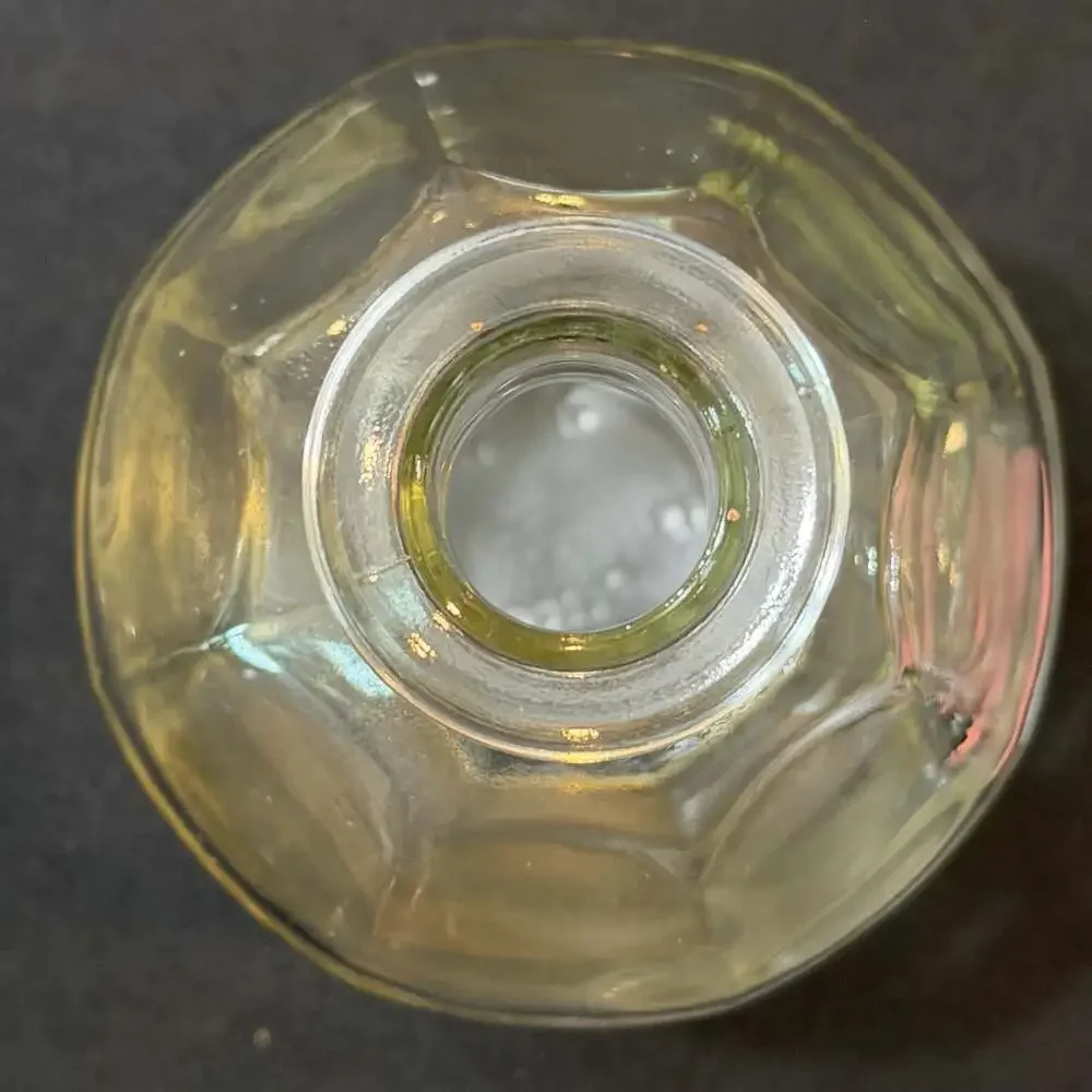 Vintage Octagonal Glass Decanter Bottle with Cork Stopper